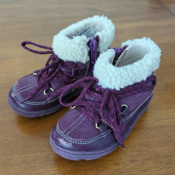 Clark's toddler purple Maxi Moon Girls First Boots toddler little kids size 5 - Picture 3 of 6